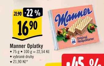Albert Manner oplatky 75 g nabídka