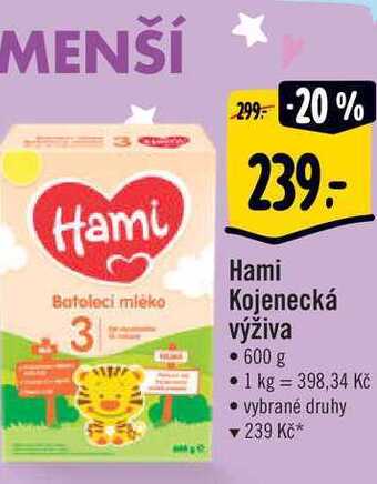 Albert Hami kojenecká výživa • 600 g nabídka