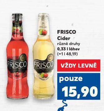 Kaufland Frisco cider nabídka