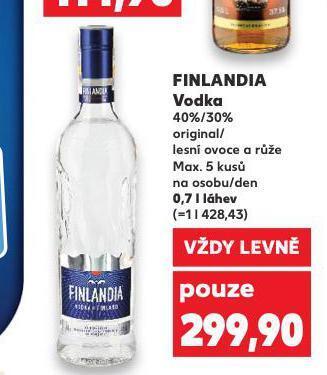 Kaufland Finlandia vodka nabídka