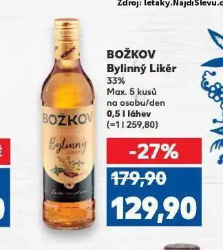 Kaufland Božkov bylinný likér nabídka
