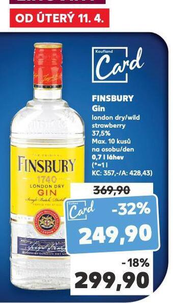 Kaufland Finsbury gin nabídka