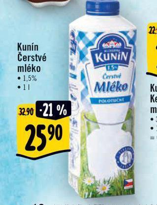 Albert Kunín čerstvé mléko nabídka