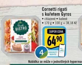 Albert Cornetti rigati s kuřetem gyros nabídka