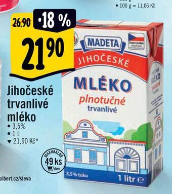 Albert Jihočeské trvanlivé mléko nabídka