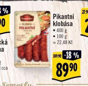 Albert Pikantní klobása nabídka