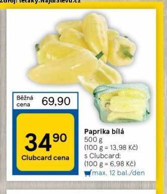 Tesco Paprika bílá nabídka