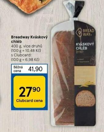 Tesco Breadway kváskový chléb nabídka