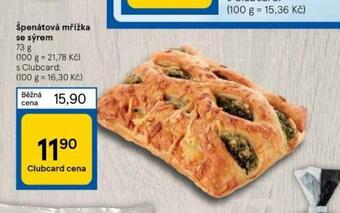 Tesco Špenátová mřížka se sýrem nabídka