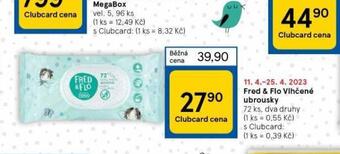 Tesco Fred & flo vlhčené ubrousky nabídka