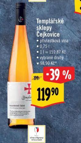 Albert Templářské sklepy čejkovice nabídka