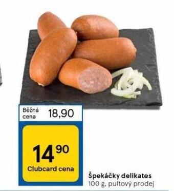Tesco Špekáčky delikates nabídka