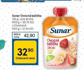 Tesco Sunar ovocná kašička nabídka