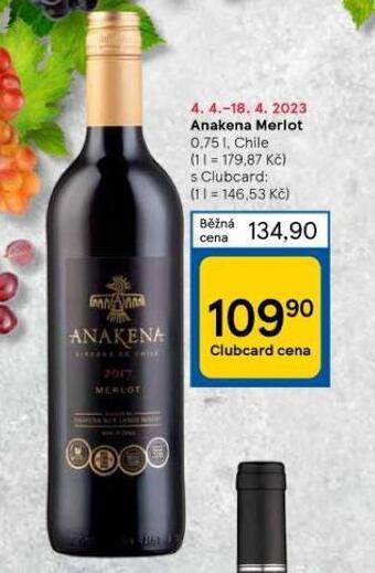 Tesco Anakena merlot nabídka