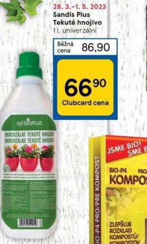 Tesco Sandis plus tekuté hnojivo nabídka