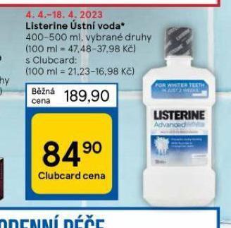 Tesco Listerine ústní voda nabídka