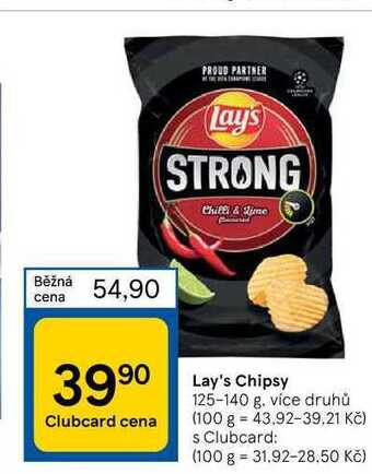 Tesco Lay's chipsy 125-140 g nabídka
