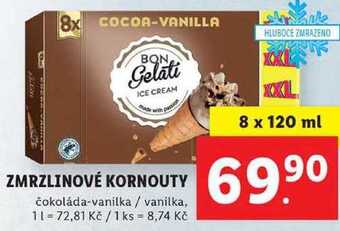 Lidl Zmrzlinové kornouty, 8x 120 ml nabídka