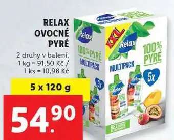 Lidl Relax ovocné pyré, 5x 120 g nabídka
