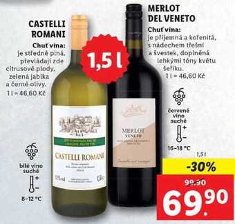 Lidl Castelli romani/merlot del veneto, 1,5 l nabídka