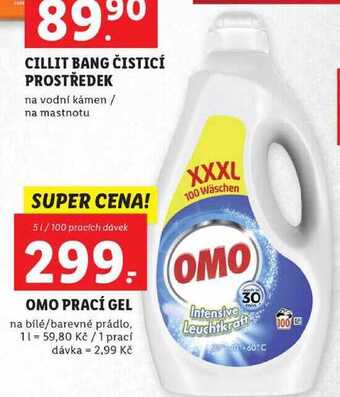Lidl Omo prací gel, 5 l/100 pd nabídka