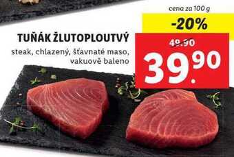 Lidl Tuňák žlutoploutvý, cena za 100 g nabídka