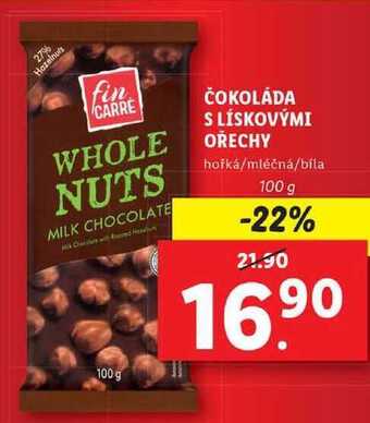 Lidl Čokoláda s lískovými ořechy, 100 g nabídka