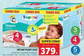 Lidl Dětské pleny 3/4/5, 88 ks/100 ks/112 ks nabídka