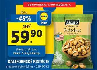 Lidl Kalifornské pistácie, 250 g nabídka