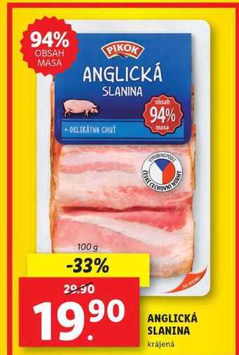 Lidl Anglická slanina, 100 g nabídka