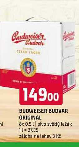 Terno Budweiser budvar original 8x 0,5 l nabídka