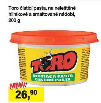 Šlak Toro čisticí pasta, na neleštěné hliníkové a smaltované nádobí, 200 g nabídka