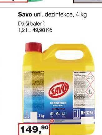 Ráj drogerie Savo original dezinfekční přípravek 4kg nabídka