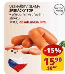 Flop Špekáčky top v přírodním vepřovém střívku 100 g nabídka