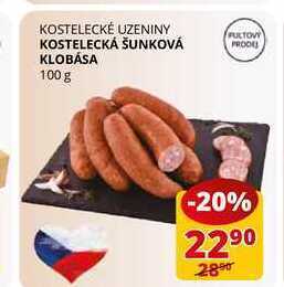 Flop Kostelecká šunková klobása 100 g nabídka