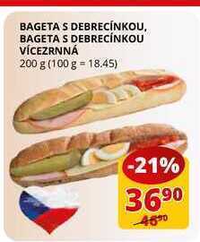 Flop Bageta s debrecínkou vícezrnná 200 g nabídka