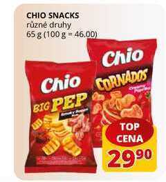Flop Chio snacks různé druhy 65 g nabídka