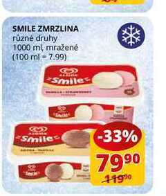 Flop Smile zmrzlina různé druhy 1000 ml nabídka
