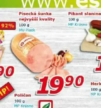 ESO MARKET Pisecká šunka nejvyšší kvality 100g nabídka