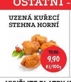 RABBIT řeznictví Uzená kuřecí stehna horní 100g nabídka