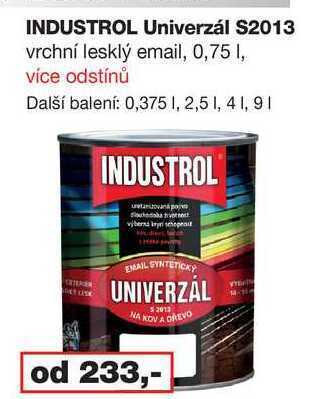 Barvy a laky drogerie Industrol univerzál s2013 vrchní lesklý email, 0,75l nabídka