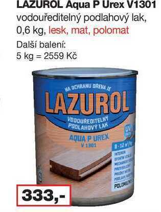 Barvy a laky drogerie Lazurol aqua p urex v1301 vodouředitelný podlahový lak, 0,6 kg, lesk, mat, polomat nabídka