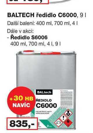Barvy a laky drogerie Baltech ředidlo c6000, 9l nabídka