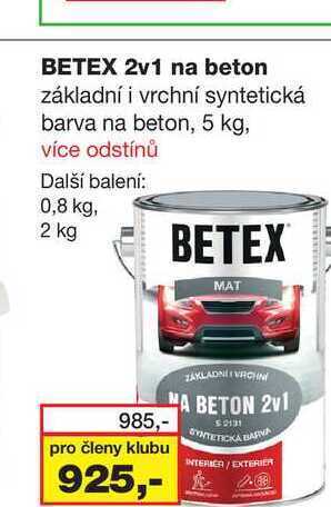 Barvy a laky drogerie Betex 2v1 na beton základní i vrchní syntetická barva na beton, 5 kg nabídka