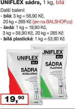 Barvy a laky drogerie Uniflex sádra, 1 kg, bílá nabídka