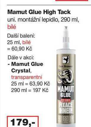 Mamut glue high tack uni. montážní lepidlo, 290 ml, bílé