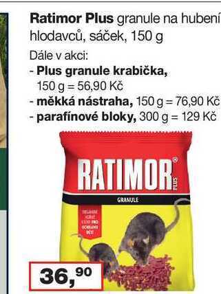Barvy a laky drogerie Ratimor plus granule na hubení hlodavců, sáček, 150 g nabídka