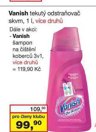Barvy a laky drogerie Vanish tekutý odstraňovač skvrn, 1l nabídka