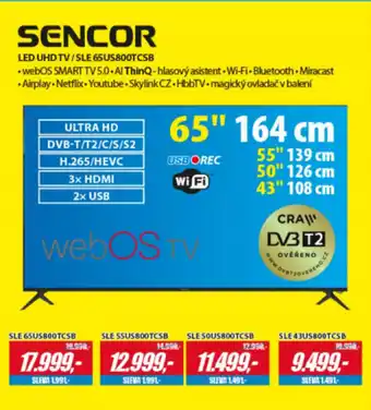 Senecor LED UHD TV SLE 65US800TCSB