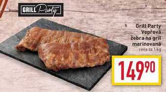 Billa Grill party vepřová žebra na gril marinovaná cena za 1 kg nabídka
